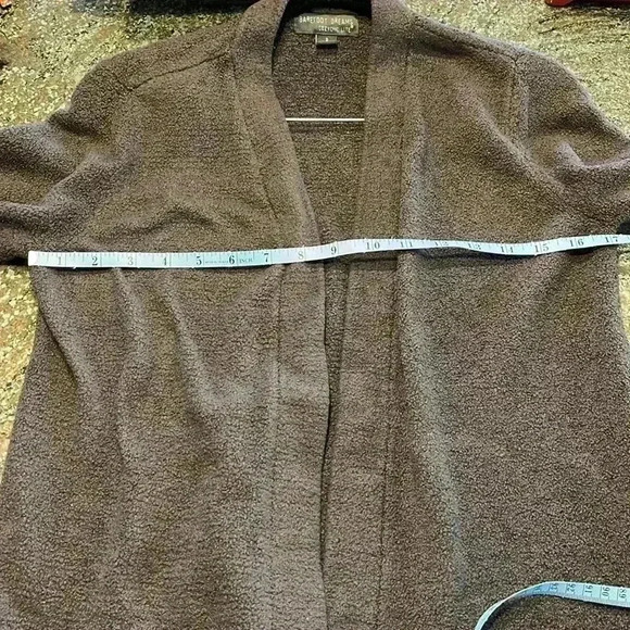 Barefoot dreams cozy chic lite long cardigan size small flat front patch pockets - Picture 4 of 7